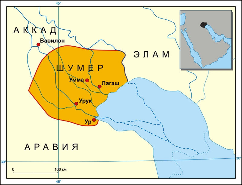 Карта шумеро аккадская цивилизация