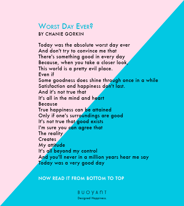 Прочитайте стихотворение сверху вниз и снизу вверх.