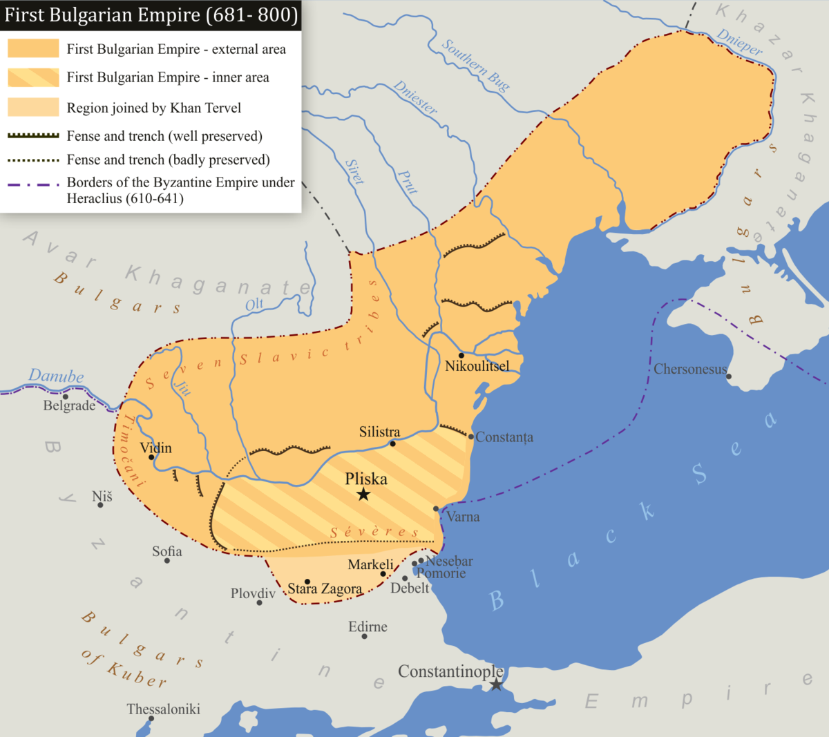 Карта болгарское царство