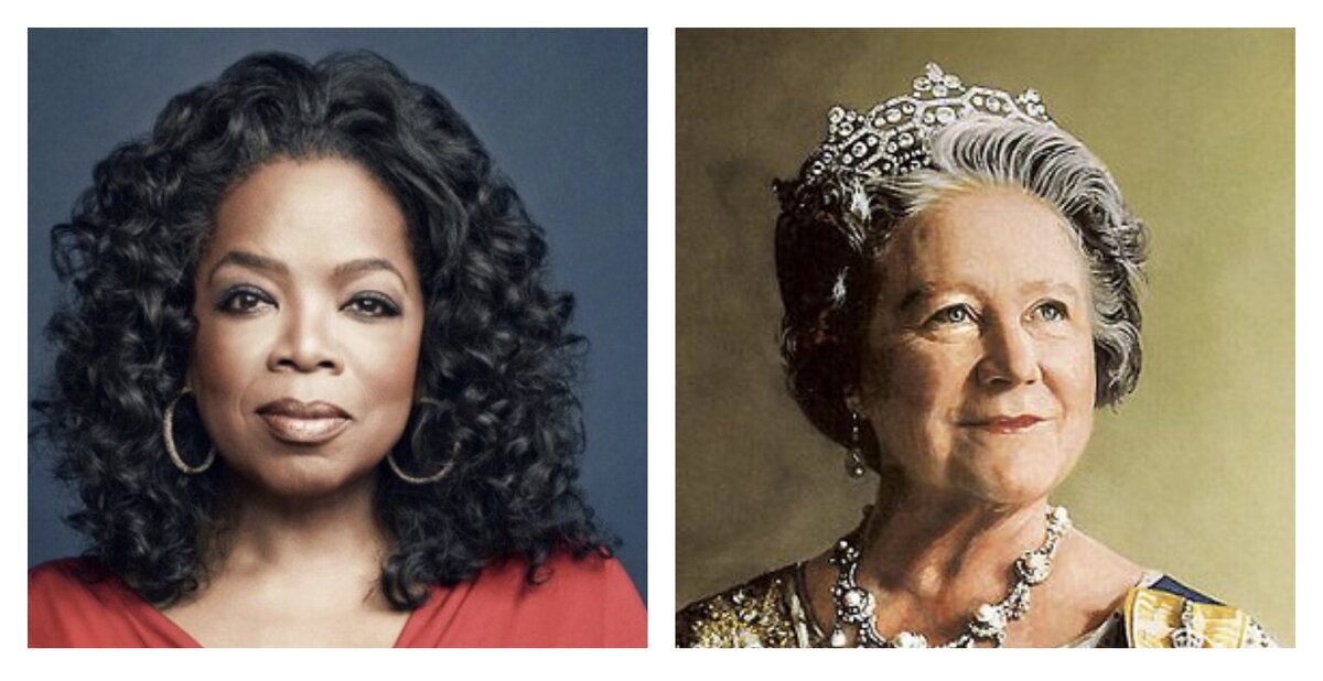 Опра Уинфри и Королева Мать.                            Фото google.co.uk