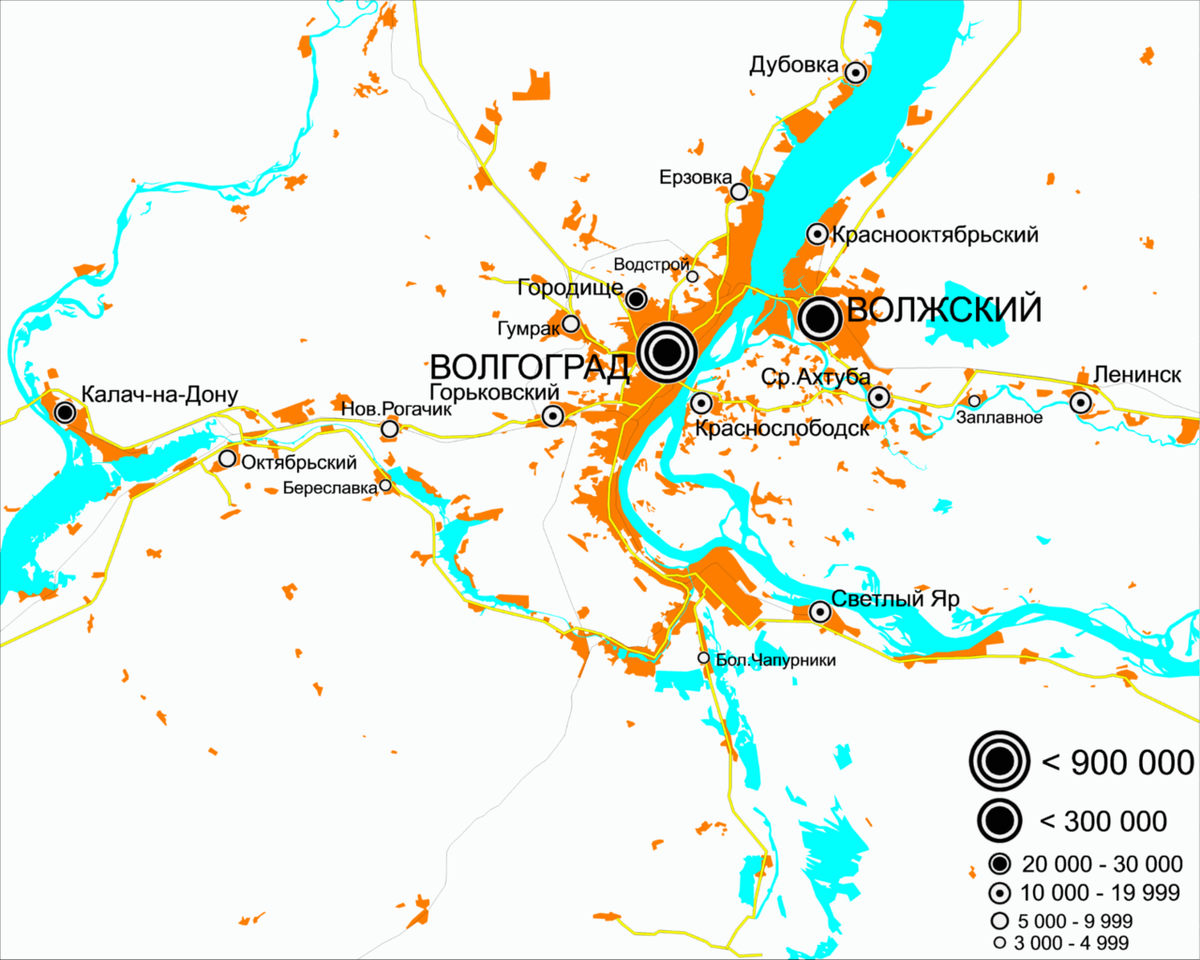 Волгоград карта и ближайшие города