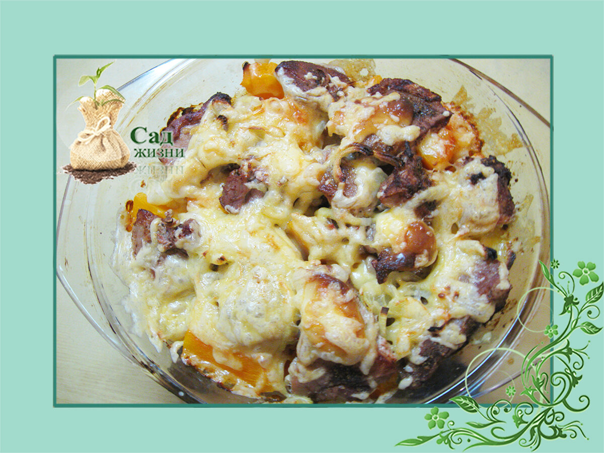 Тушеная тыква со свининой