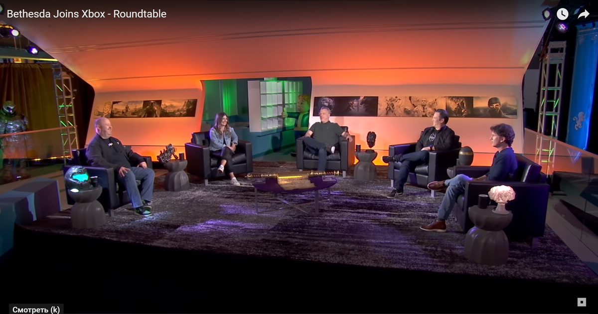 Скриншот  Bethesda Joins Xbox - Roundtable от 11 марта 2021 года, Youtube
