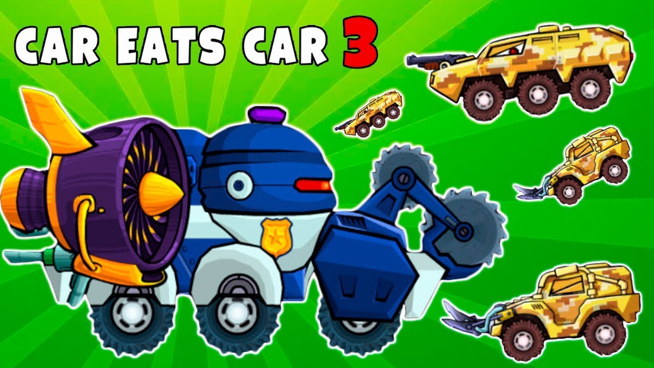 Новая Тачка Машина Ест Машину 3 Карокоп Мульт Игра про Хищные Машины Car  Eats Car