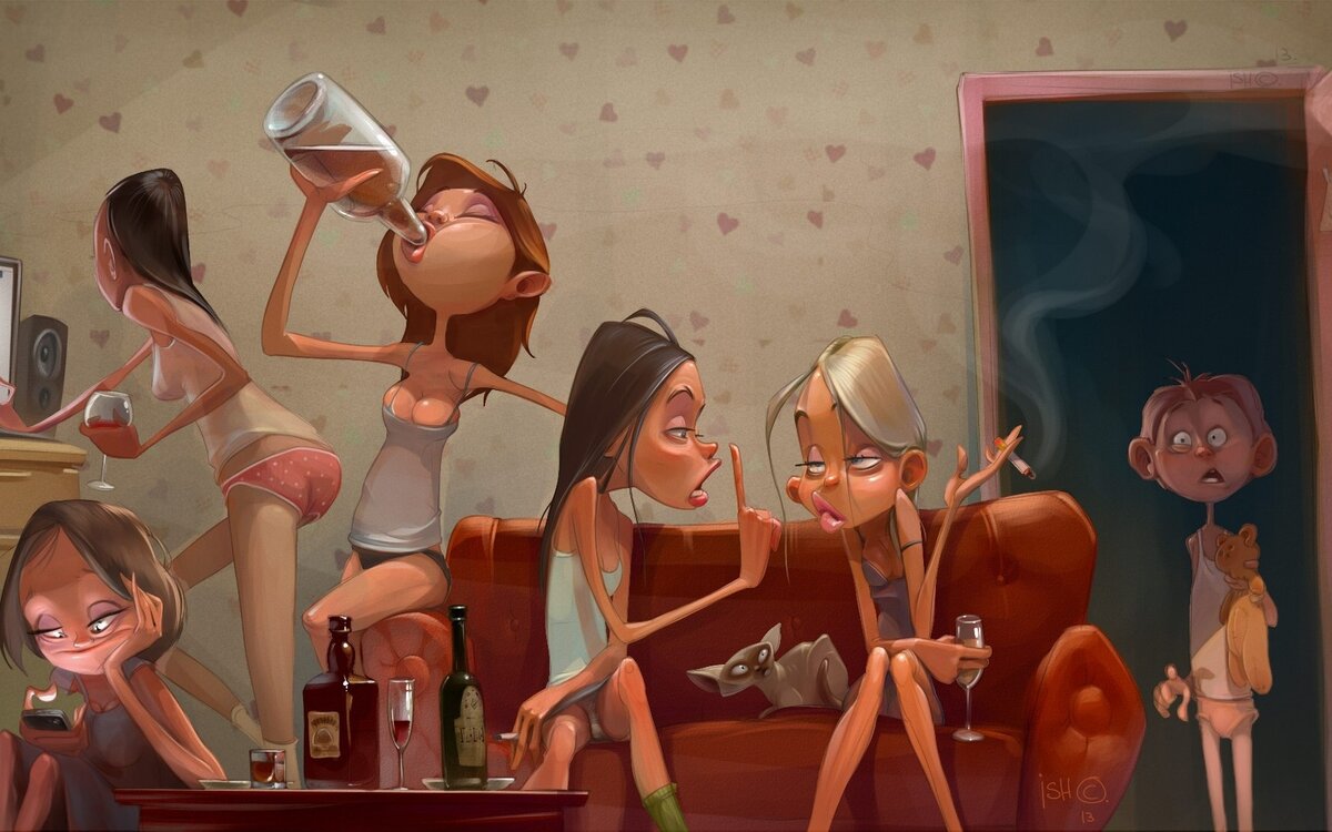 На самом деле девочки тоже хотят расслабиться. Только мальчики им в это мешают... 