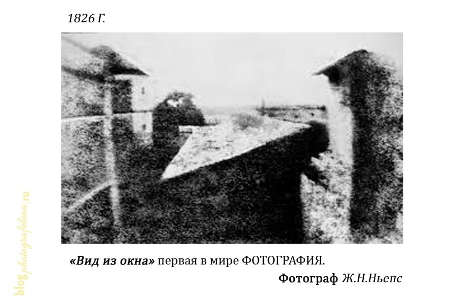 Самая ранняя  уцелевшая фотография Жозефа Нисефора Ньепса называется "Вид из окна", и была сделана из окна его мастерской во Франции.
