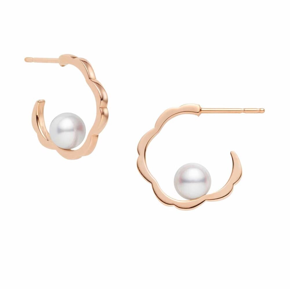 Серьги MIKIMOTO из коллекции Cherry Blossom из розового золота с жемчугом Akoya 