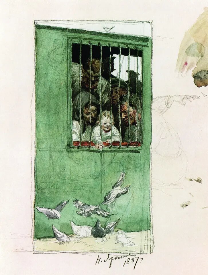 Николай Александрович Ярошенко, эскиз к картине "Всюду жизнь", 1887 год.