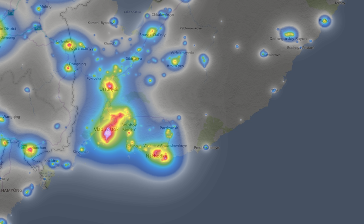 Источник: light pollution map 