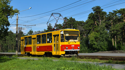 Трамвай Tatra T6B5SU-3199. Покатушки с приколами по Барнаулу. Звук родного преобразователя.