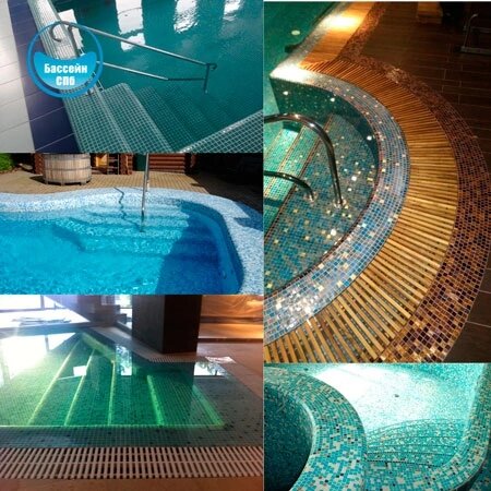 Бетонные лестницы в бассейне 