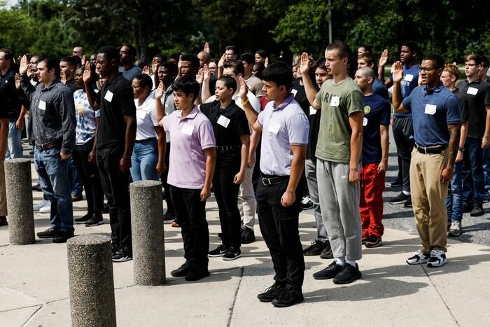 Новобранцы в Форт-Миде, Мэриленд, 5 июля. ФОТО: АННА МАНИМЕЙКЕР / GETTY IMAGES
