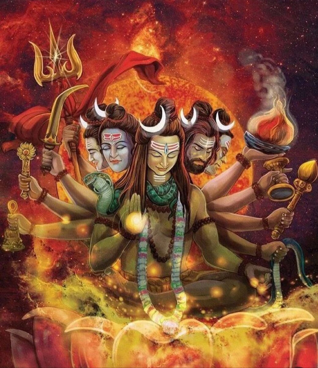 Пятиликий Шива. Фото: @shiv.bhakt_10k