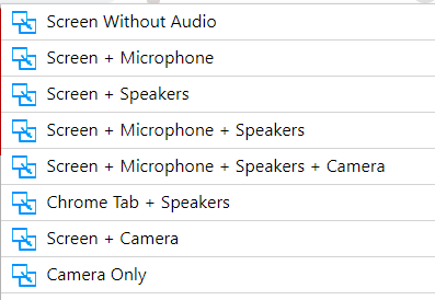 Внушительный список режимов скриншеринга