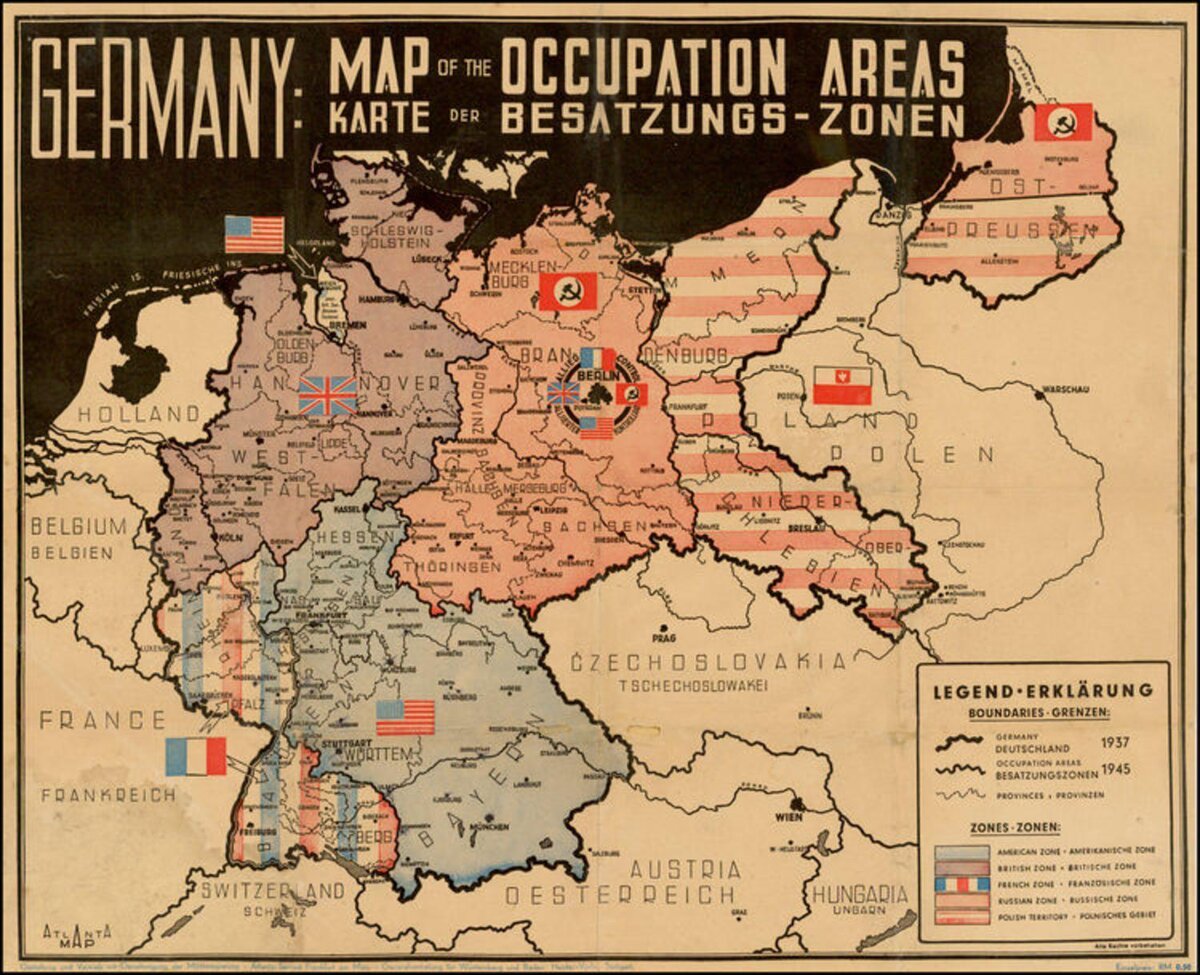 Карта оккупированной Германии