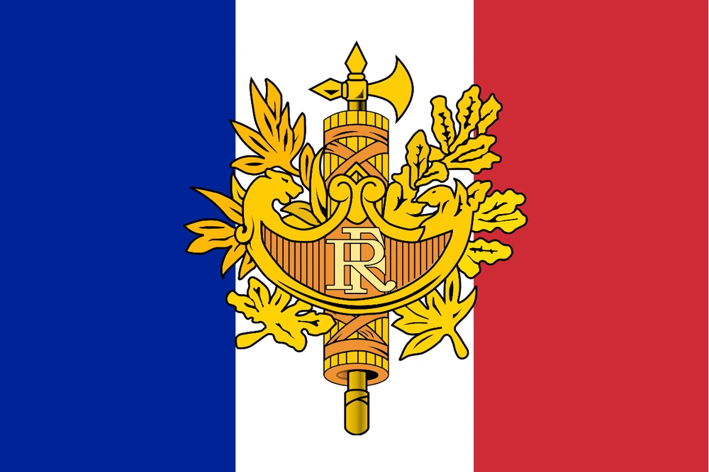 Пятой французской республики. Флаг французской Республики кайзеррейх. Флаг французской Республики Kaiserreich. Флаг 1 французской Республики. Герб Франции.
