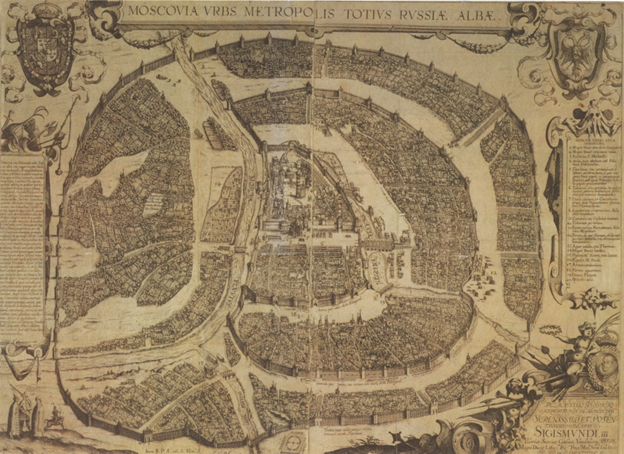 Сигизмундов план Москвы, гравюра, 1610 год