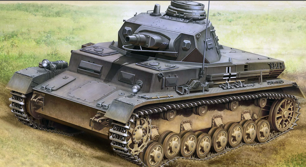 Немецкий средний танк Т-4 в модификации 1938 года с короткоствольной пушкой