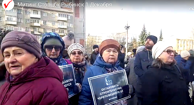 Митинг в Рыбинске против строительства ЦБК . 1 декабря 2019 года. Фото из открытых источников 