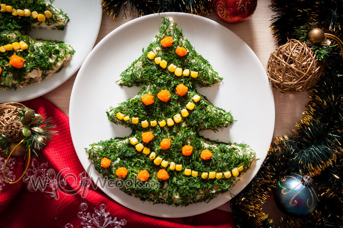 Новогодние салаты с кукурузой