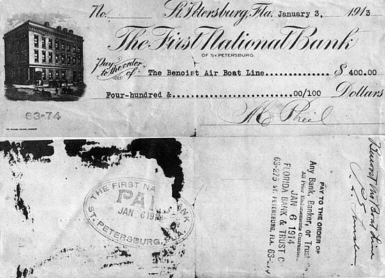 Первый авиабилет  6 января 1914 год,  штат Флорида, Санкт-Петербург.
