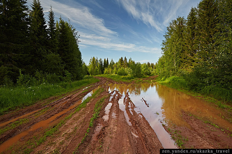 Участки бездорожья между деревнями