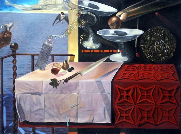 «… я решился и начал постигать пространство-время путём созерцания левитации, которая разрушает энтропию» — слова художника, сказанные как описание к своей картине, изображающей процесс потери формы. Была написана в 1956 году. В настоящее время находится в музее Сальвадора Дали в Сент-Питерсберге.