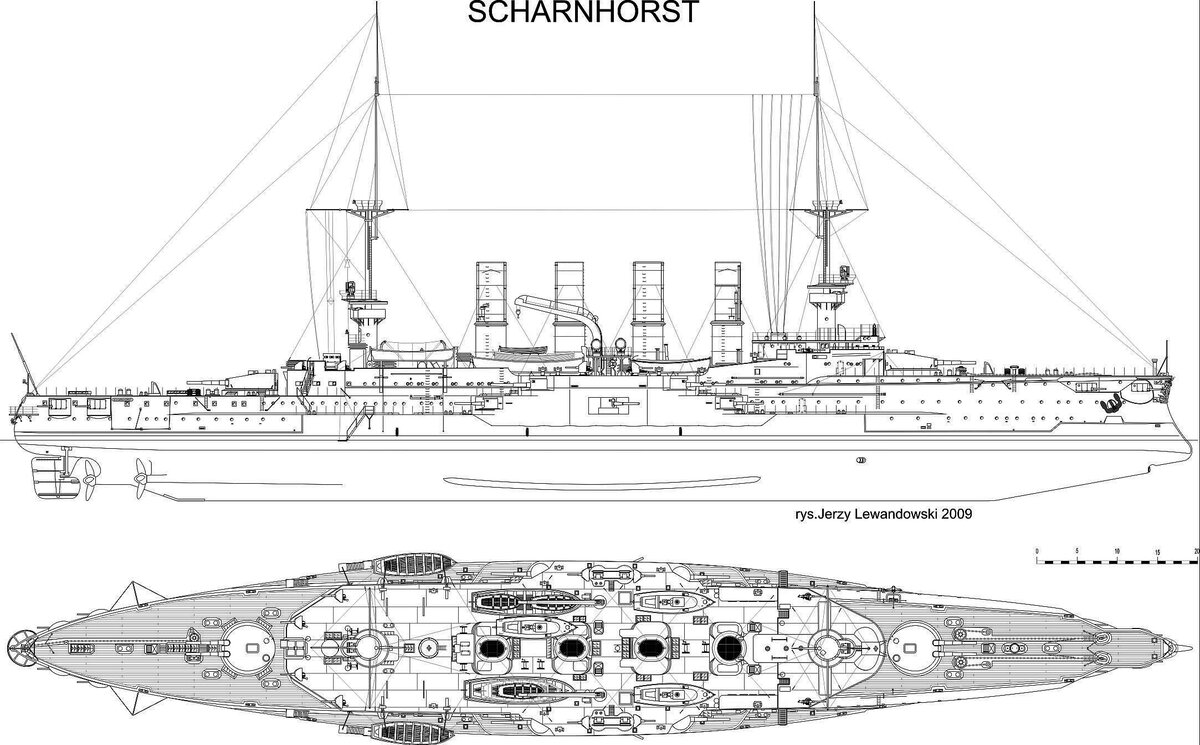 Броненосный крейсер шарнхорст чертежи