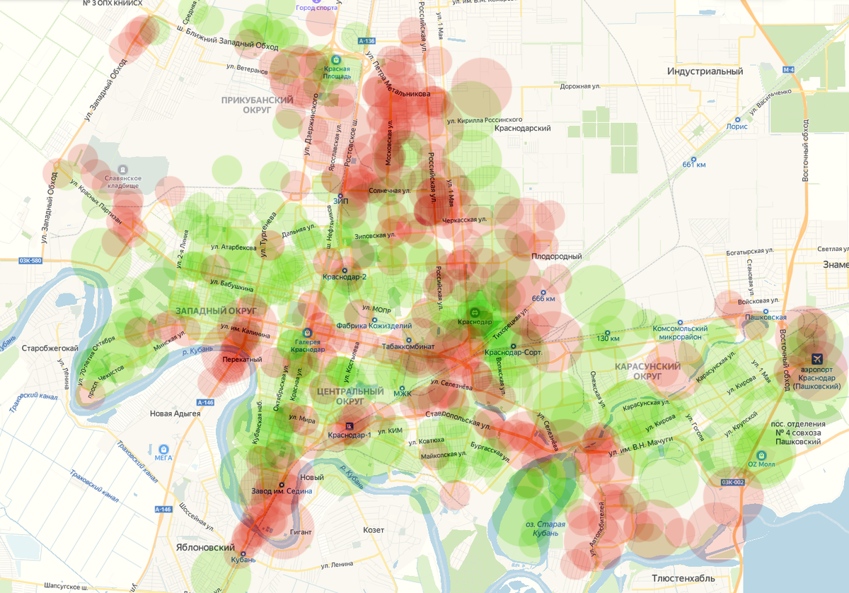 "Карта настроения" города Краснодара