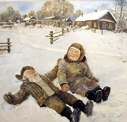 Но, конечно, мирно жить куда лучше! Картина художника Леонида Баранова.