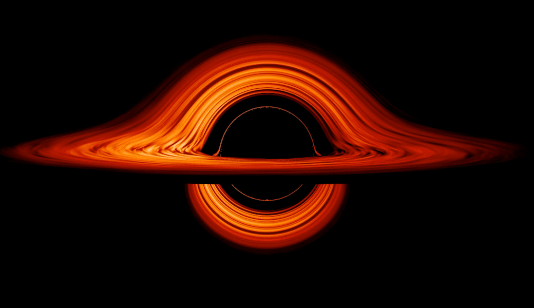 Визуализация чёрной дыры. Credit by NASA.