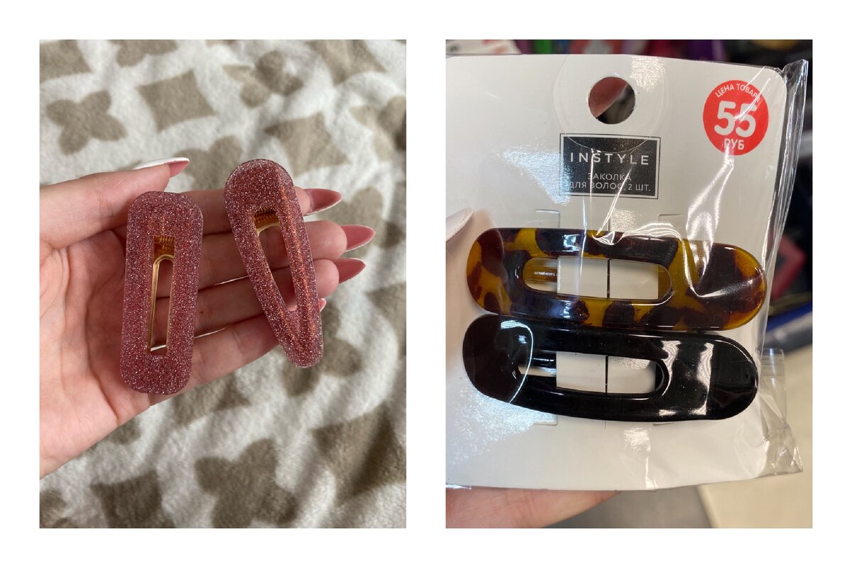 Заколки с принтом. 