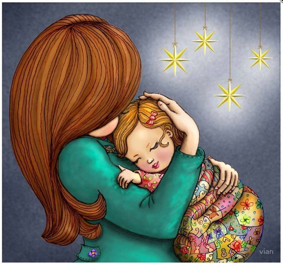 Мама бай. Мама и ребенок иллюстрация. Мама с дочкой обнимаются. Мама с ребенком рисунок. Мама с ребенком мультяшные.