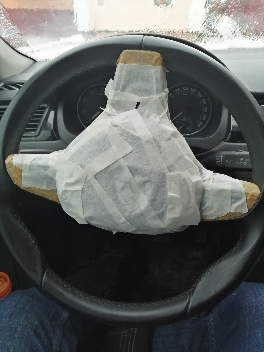 Подготовка к покраске руля Skoda Rapid