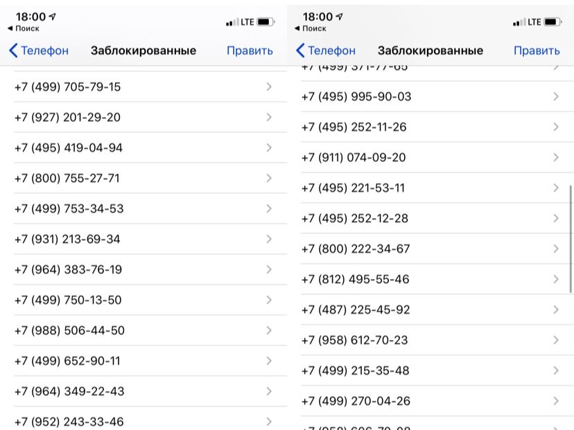 Разные номера телефонов