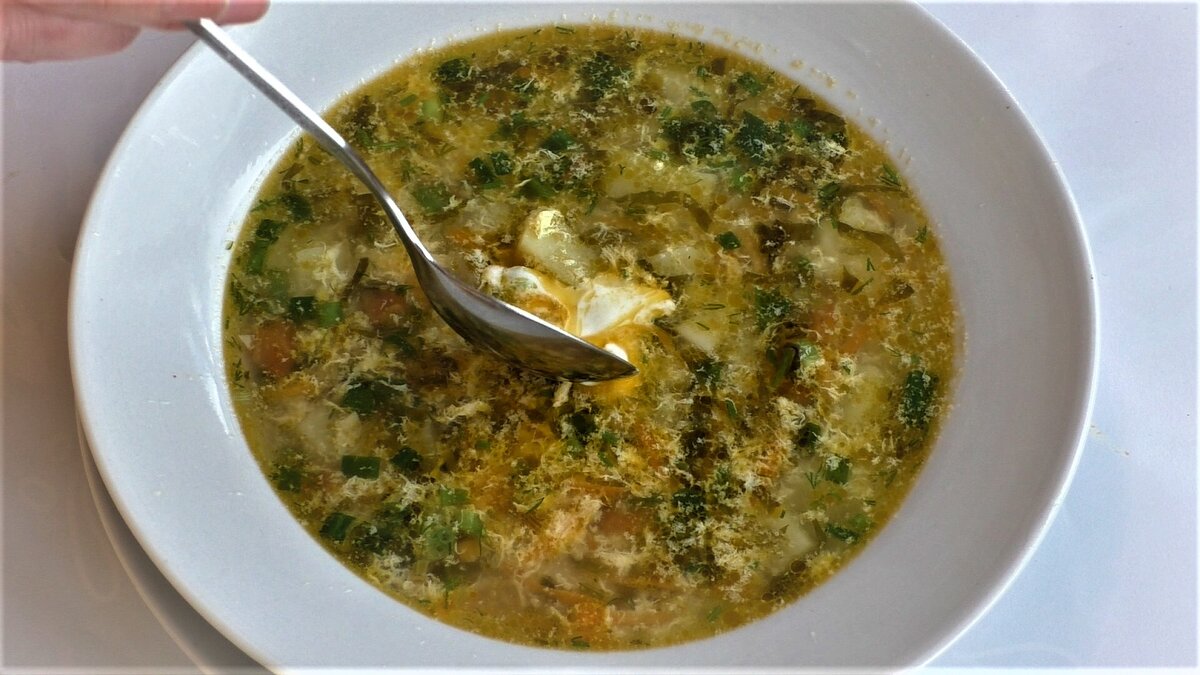 Щавелевый суп из печени