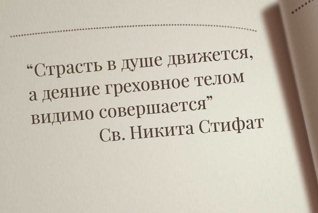 Слова св. Никиты точно отображают суть страсти и греха