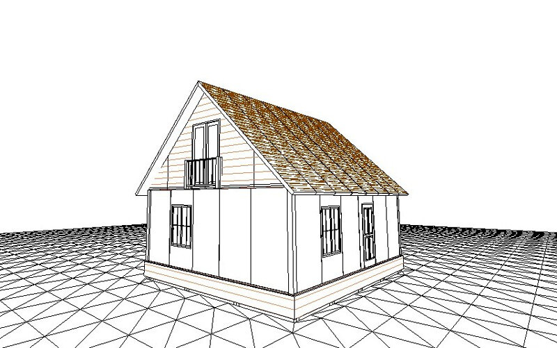 Комплект Барин 65. Сборный дом с мансардой 65 кв.м.