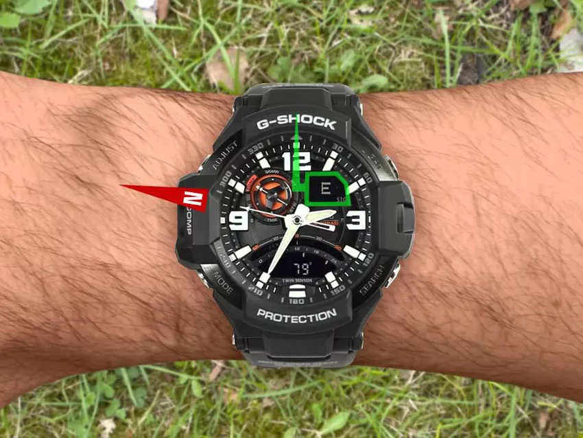 Встроенный в часы компас. GA-1000
