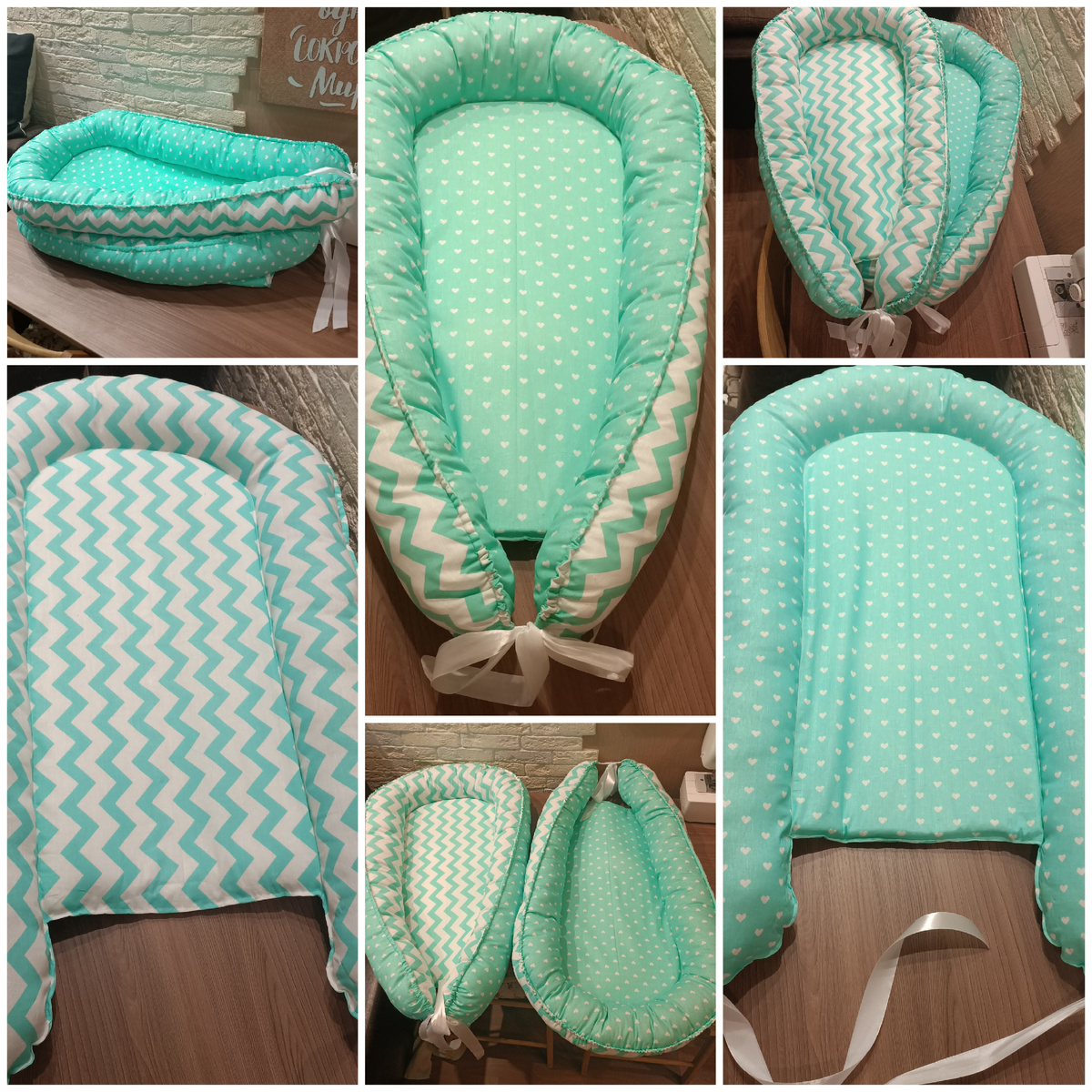 Вот результат. Милые сердечки и зигзаги бело-мятных цветов