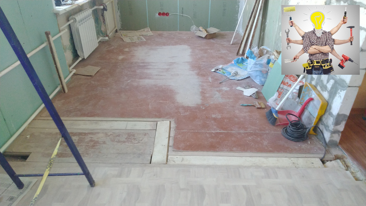 Пол общим планом