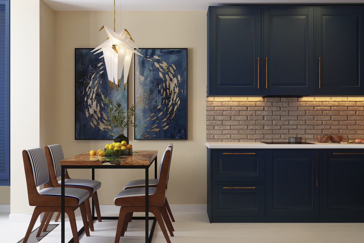 Кухня в морской теме. Квартира в Зеленограде, 100 кв. м