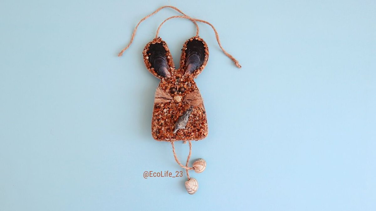 кролик своими руками из песка и ракушек