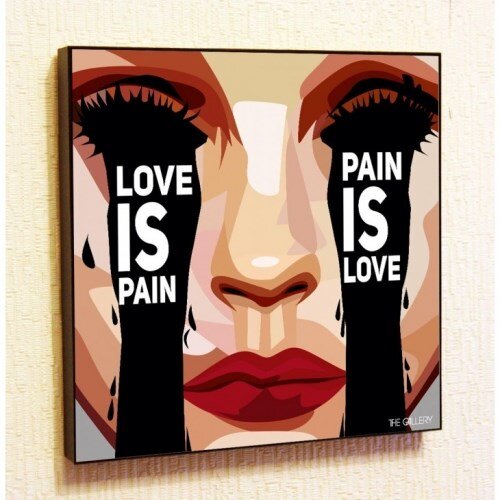 Картина постер в стиле поп-арт Love is Pain, 1490 руб.