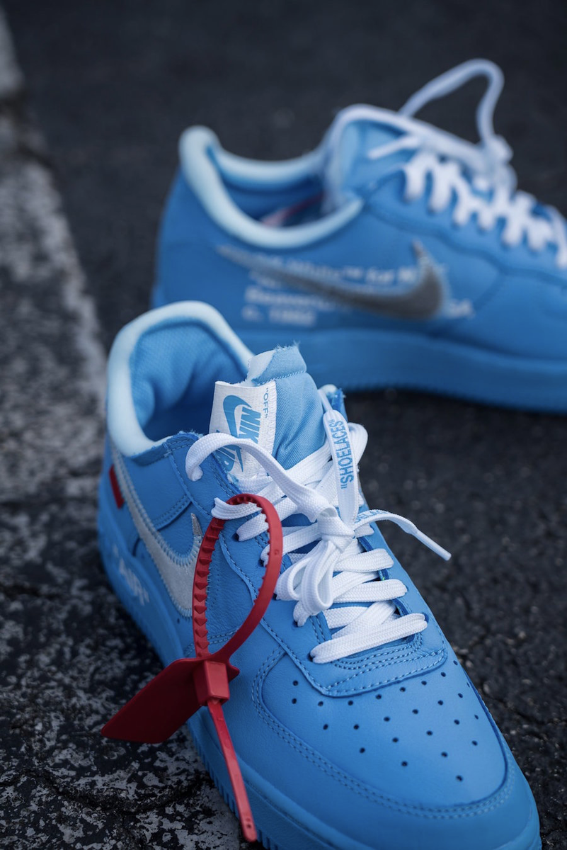 Off white nike air force one blue hot sale