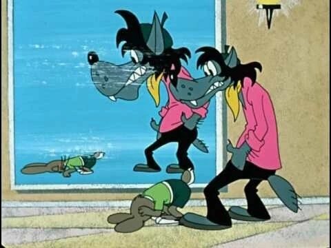 Одним смешно, другим не очень Кадр из мультфильма "Ну погоди", «Союзмультфильм»