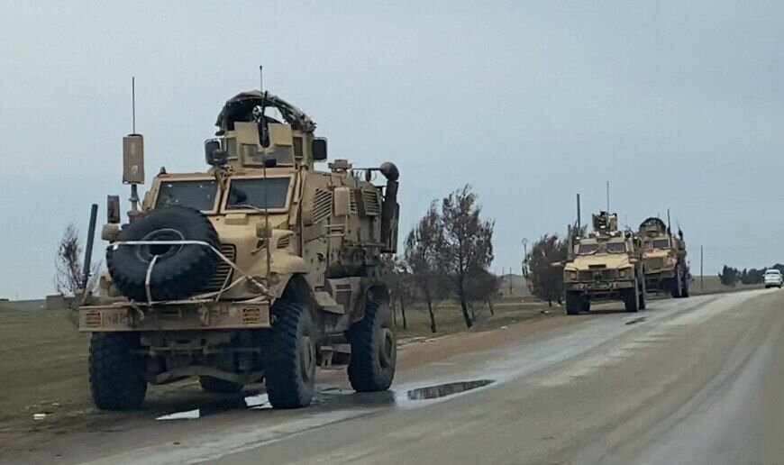 Американский военный конвой в провинции Хасеке. 19.01.2020