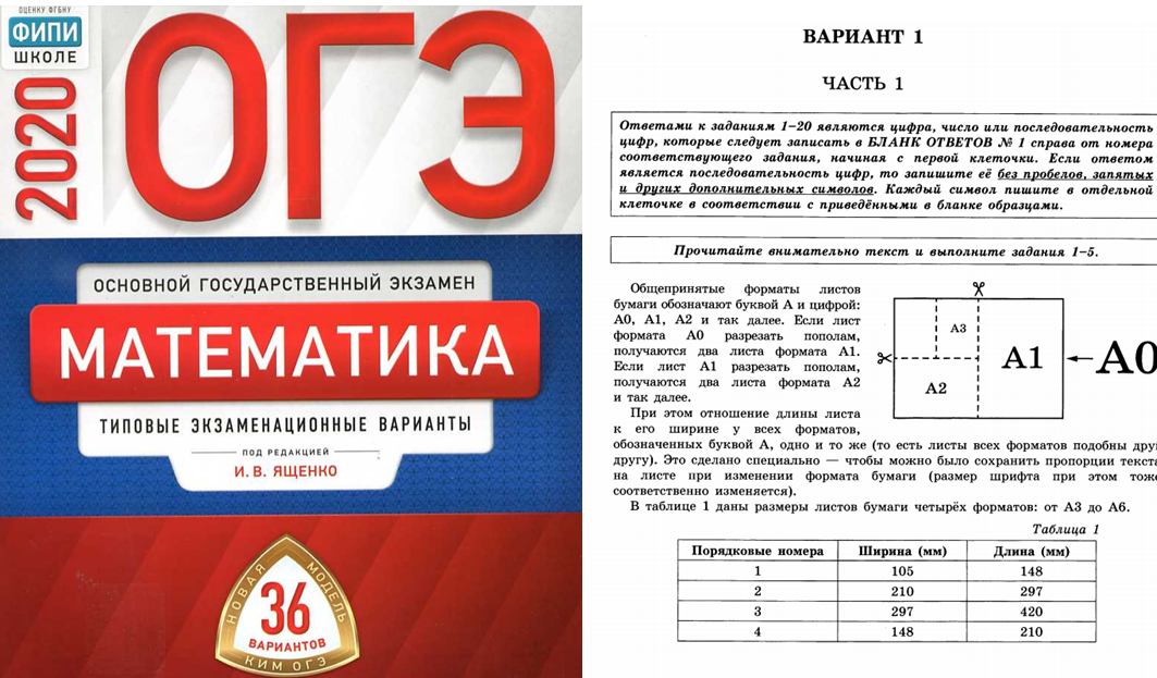 Математика 36 вариантов