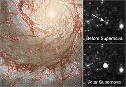 SN 2005cs. Снимок телескопа «Хаббл».