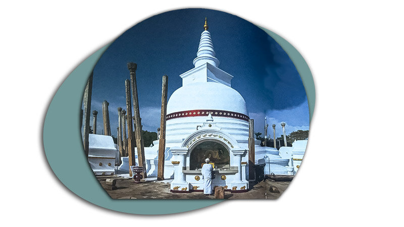 Иллюстрация из книги "7 и 37 чудес. Книга 2. От Африки до Индии". Дагоба Тхупарама, Шри-Ланка